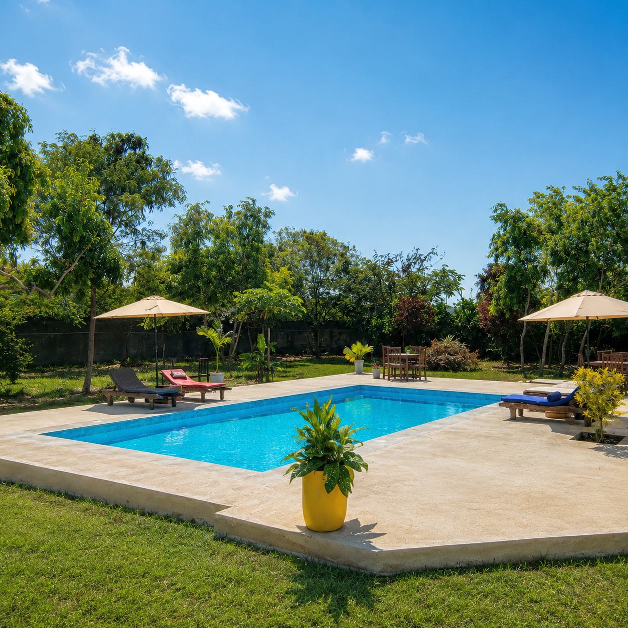 Pool and garden at Diamond Coast
